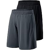 Profectors Men's Athletic Shorts with Pockets and Elastic Waistband Quick Dry Activewear Workout Shorts for Men