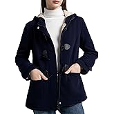 Flygo Sherpa Lined Winter Jackets for Women Fleece Hoodie Jacket Warm Fall Winter Toggle Duffle Coats