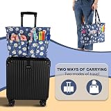 Coopay Knitting Tote Bag Daisy Craft Bag for Knitting Crochet Sewing 14x36x30cm view 5