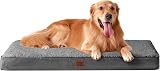 EHEYCIGA Orthopedic Large Dog Bed 91x68x9 cm with Removable Cover Grey