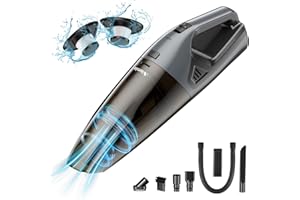 Nismile Handheld Vacuum Cordless - 9000PA Strong Suction Mini Car Vacuum Cleaner, High Power Rechargeable Pet Hair Vacuum Portable for Car Home Carpet - USB Charge (Black)