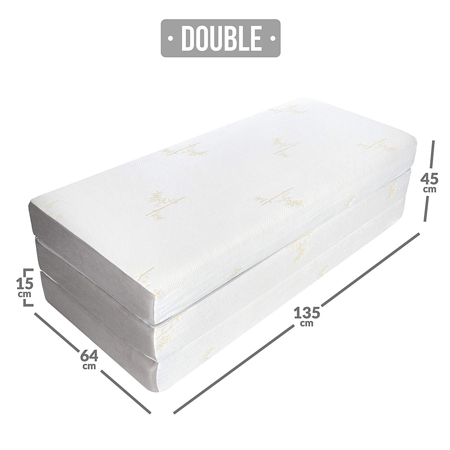 Milliard 6Inch (15cm) Thick Tri Folding Mattress/Tri Fold Guest