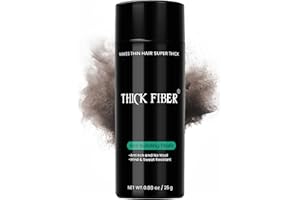 THICK FIBER Hair Fibers for Thinning Hair & Bald spots (DARK BROWN) - 25g Bottle - Conceals Hair Loss in Seconds - Hair Powder for Women & Men