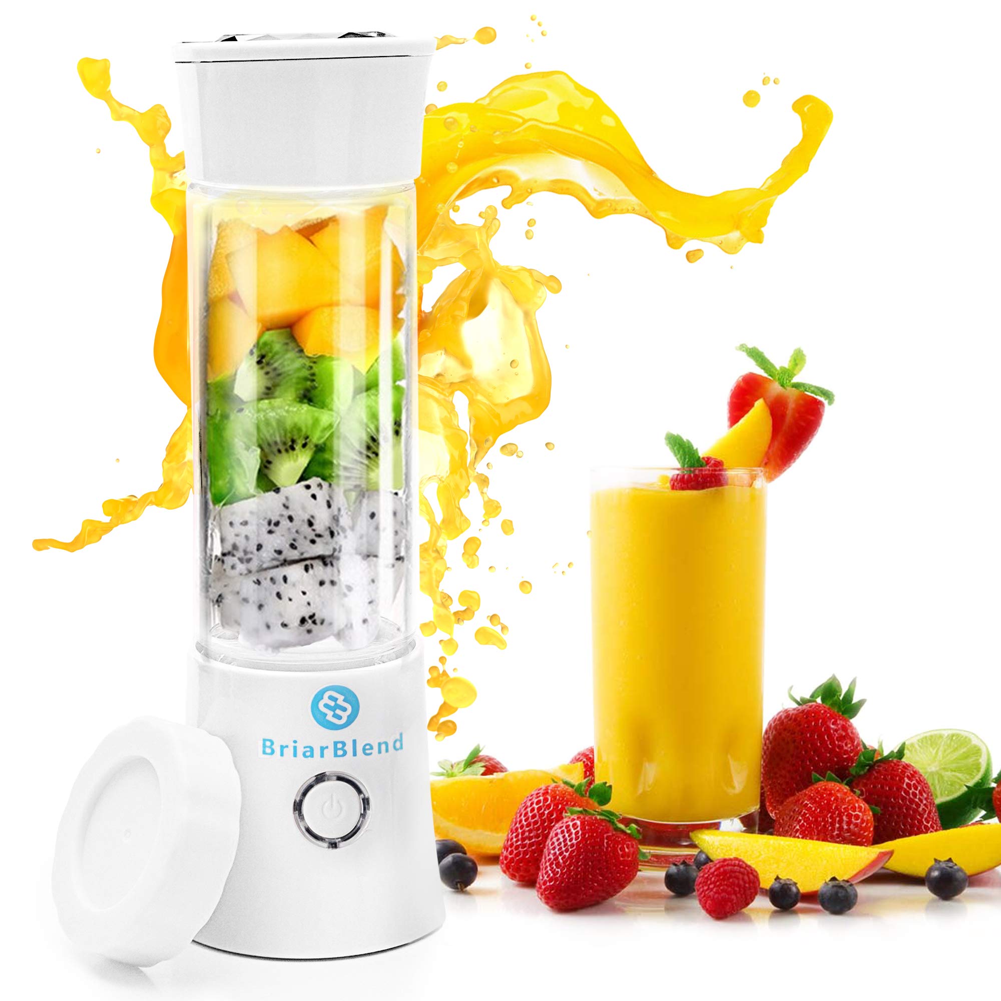 BriarBlend Portable Glass Smoothie Blender Personal Travel Juicer Cup