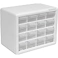 Akro-Mils 10116 16-Drawer Plastic Drawer Storage Cabinet for Garage Organization, Bead Organizer, Lego Storage, Teacher Toolbox, Makeup Organizer, 10-1/2-Inch W x 6-1/2-Inch D x 8-1/2-Inch H, White