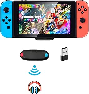 Bluetooth Adapter for Nintendo Switch/ Switch Lite PS4 PS5 PC, BT 5.0 Bluetooth Wireless Audio Transmitter with Aptx Low Latency USB C for Switch Bluetooth Headphone Speakers Airpods on PC Laptop