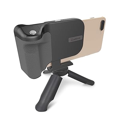 Adonit PhotoGrip Qi, Bluetooth Camera Shutter Remote + 3000 mAh Wireless Charger +Tripod + Smartphone Grip, for iPhone, Samsung, Sony, All Qi-Enabled Phones -Black