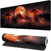 Extended Gaming Mouse Pad, Large Desk Mat XL Anime Mouse Pad Waterproof with Stitched Edges, Non-Slip Desktop Pad for Home and Office, Level Up Your 31.5x11.8 Inch (Roaring Flame)