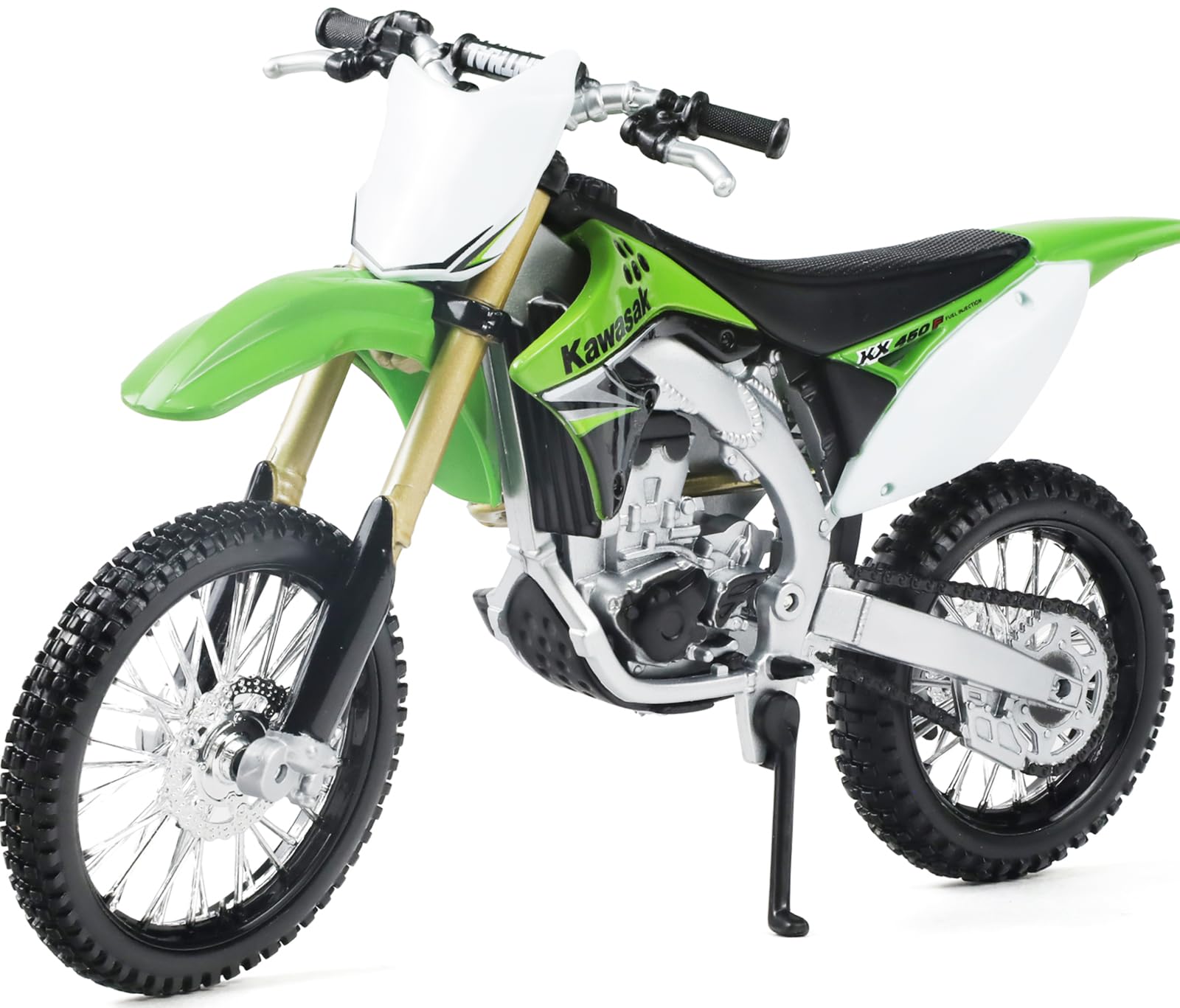 Risopen 1:12 Scale Dirt Bike compatible for Kawasaki KX450F Motorcycle Model Mini Supercross Motorcross Moto Model Collection or Gift for Adult Kid Boy (Green)