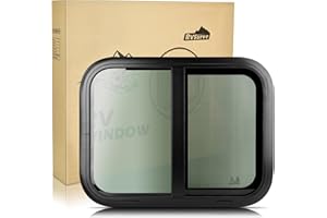RVSURVE RV Window Horizontal Slide 30" W x 20" H – Ultra Thick Tempered Glass – DOT Certified RV Replacement Windows with Trim Rings for 1 1/4" -1 3/4" Wall – Camper Windows RV Replacement with Net Screen