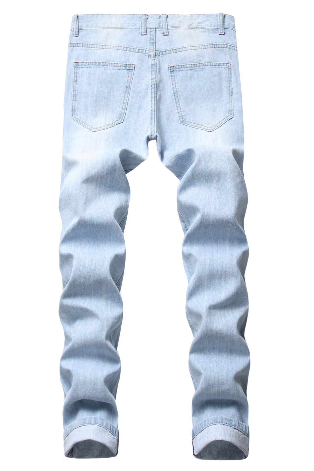 Baylvn Men's Ripped Distressed Destroyed Straight Slim Fit Jeans Skinny Casual Fashion Denim Pants