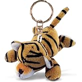 Puzzled Tiger Plush Keychain Stuffed Animal Charm for Keys - 4 Inches | Super Soft Plush Keychain Accessories for Backpack Decorations, Cute Gifts and Novelty Keychains for Kids, Teens, and Adults