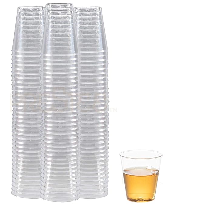 DRINKET CLEAR PLASTIC SHOT GLASSES 1.5 Oz Disposable Shot Glasses