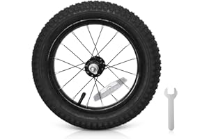 Exceedhub 12 Inch Kids Bike Front Wheels Replacement with Solid Air Rubber Tire and Inner Tube, Bicycle Bike Wheels