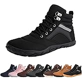 Womens Mens Winter Barefoot Boots Warm Minimalist Wide Toe Box Snow Boots Zero Drop Sole Outdoor Water Resistant Ankle Booties