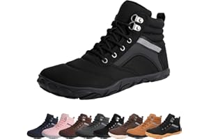MEXYZ Womens Mens Winter Barefoot Boots Warm Minimalist Wide Toe Box Snow Boots Zero Drop Sole Outdoor Water Resistant Ankle Booties