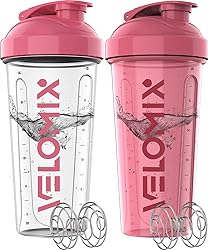 VELOMIX -2 Pack- 28 oz Protein Shaker Bottles for