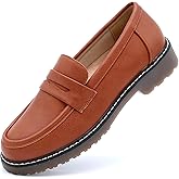 ANVANVZAI Women's Chunky Loafers, Platform Comfortable Slip-On Dressy Fashion Driving Moccasins Women