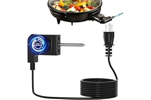 SYFLYH Electric Skillet Cord Replacement,15A/125V Griddle Power Cord Compatible with Masterbuilt Smokers & Electric Griddles,Adjustable Thermostat Probe Cord