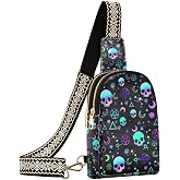 NCRJCZQL Crossbody Sling Bag for Women Leather Shoulder Chest Bag | Small Fanny Pack for Hiking Travel