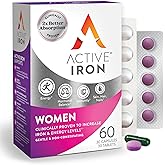 Active Iron Supplement 25mg + Multivitamin for Women – Clinically Proven to Increase Energy & Reduce Tiredness – Gentle, Non-Constipating Iron + Women’s Multivitamin – 30 Capsules + 30 Tablets