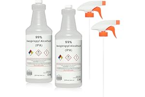 MOEHAIR HIGH Impact Isopropyl Alcohol 99% (IPA) with Spray - Made in The USA - 32oz - Pack of 2