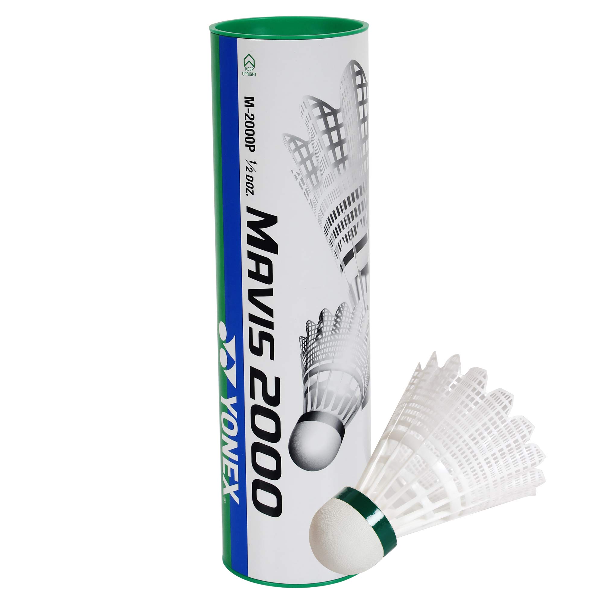 Yonex Mavis 2000 Green Cap Nylon Shuttlecock, Pack of 6