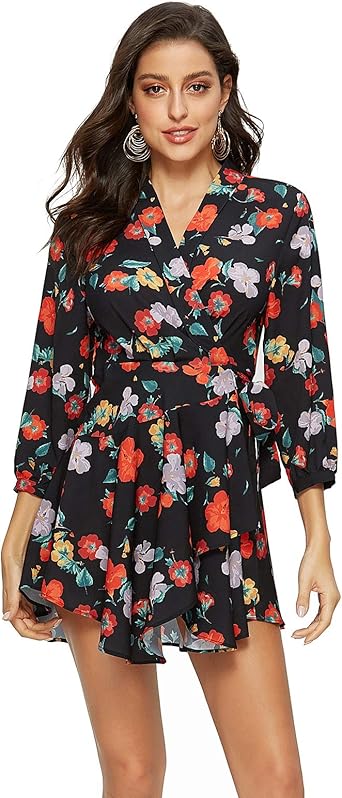 amazon floral wrap dress