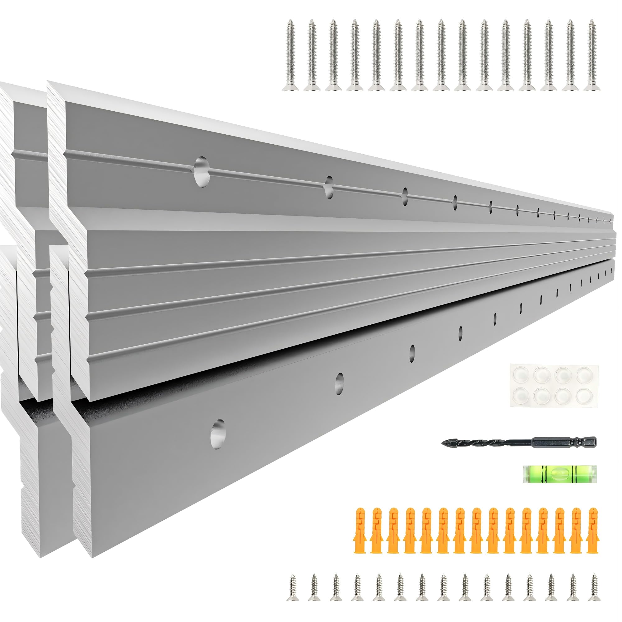 Simfelice French Cleat Hanger Heavy Duty 30 Inch Aluminum Z Bar Clips for Hanging Mirrors, Pictures, Whiteboards, Shelves, and More - Interlocking Wall Mirror Mounting Hardware 200 lbs Picture Hanger