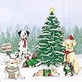 Boston International IHR Winter Holiday Christmas 3-Ply Paper Napkins, 20-Count Cocktail Size, Holiday Pups