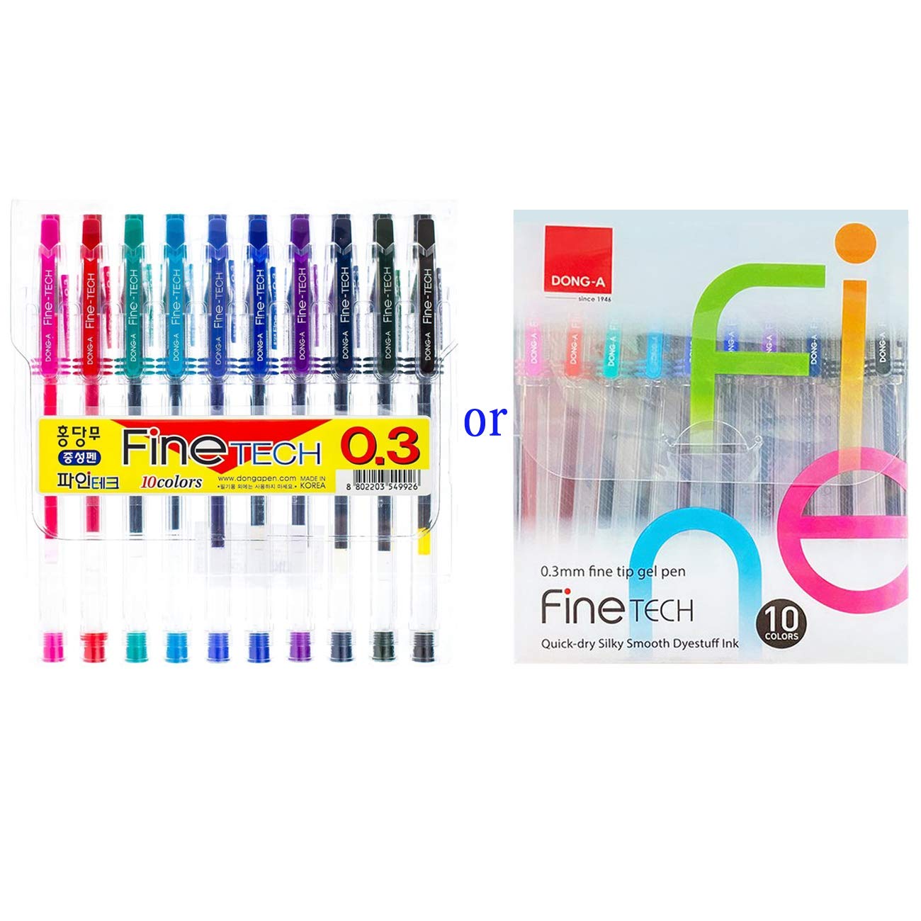 DONGA Excellent Writing 0.3mm Gel Ink Pens (10colors) by
