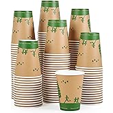 ECOLipak 240 Count 12 oz Compostable Paper Cups, Biodegradable Disposable Paper Coffee Cups with PLA Lined, Eco-friendly Hot Paper Cups for Party, Picnic,Travel,and Events