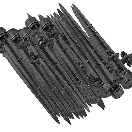 SIENOC Einstellbare 360 ° Wasserdurchfluss-Bewässerung Dripper auf Pfahl-Emitter-Tropfsystem (25 Stk Höhe der Spitze 130mm (5