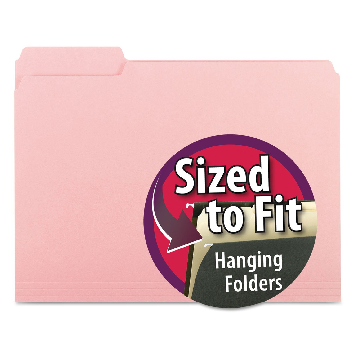 Smead 1/3 Cut Lever Arch File Letter Size Pink 10263 - Box of 100