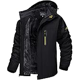 TACVASEN Men's Waterproof Fleece Liner Winter Coats Parka Mountain Windproof Warm Snow Ski Jacket with Multi-Pockets