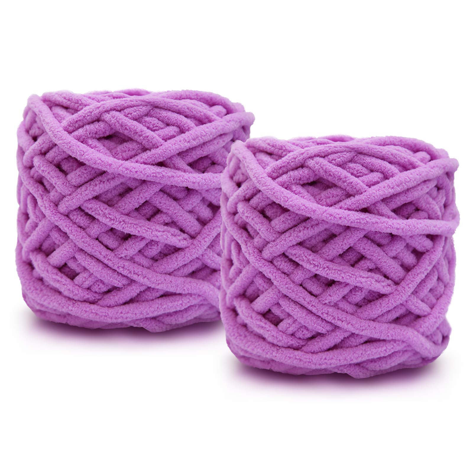 2X100g Chunky Yarn for Knitting Wool Ball Made of Cotton, Wool and Acrylic Soft and Warm Weaving Scarf and Slippers DIY Plush Knitting.