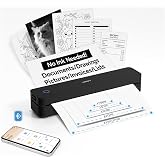 HPRT Portable Thermal Inkless Travel Printer &amp; 10sheets s Matte | Supports Thermal Paper, Multi-User Bluetooth, Compatible with iOS/Windows/Laptop for Home/School/Travel, Black &amp; 10sheets