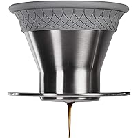 ESPRO BLOOM Pour Over Coffee Brewer Set - Dual Filter Mode Makes Coffee in 2 Minutes, Brushed Stainless Steel