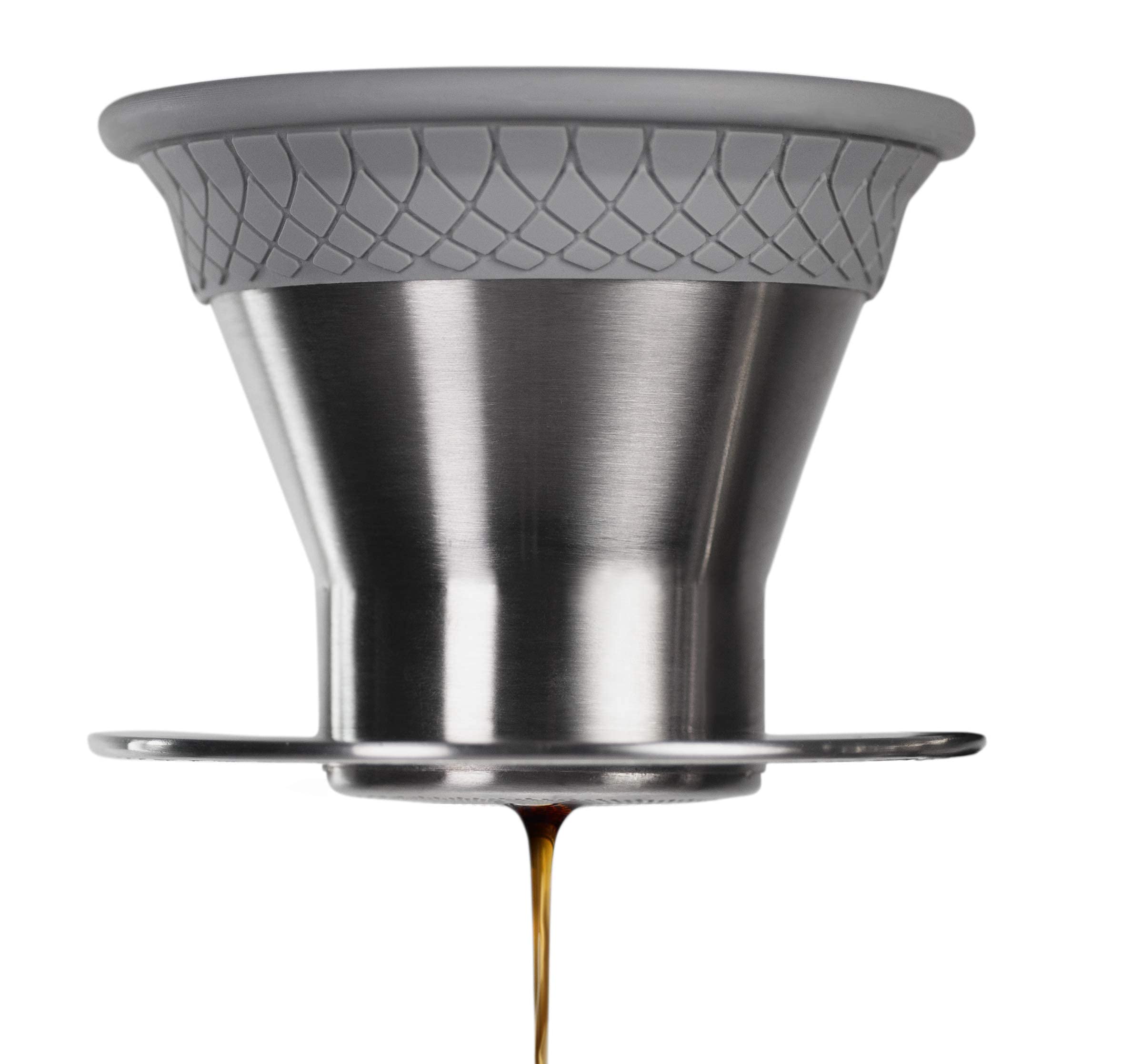ESPRO Bloom Permanent Coffee Filter Stainless Steel Filter for Pour Over Coffee - Ready Coffee in 2 Minutes - Brushed Stainless Steel