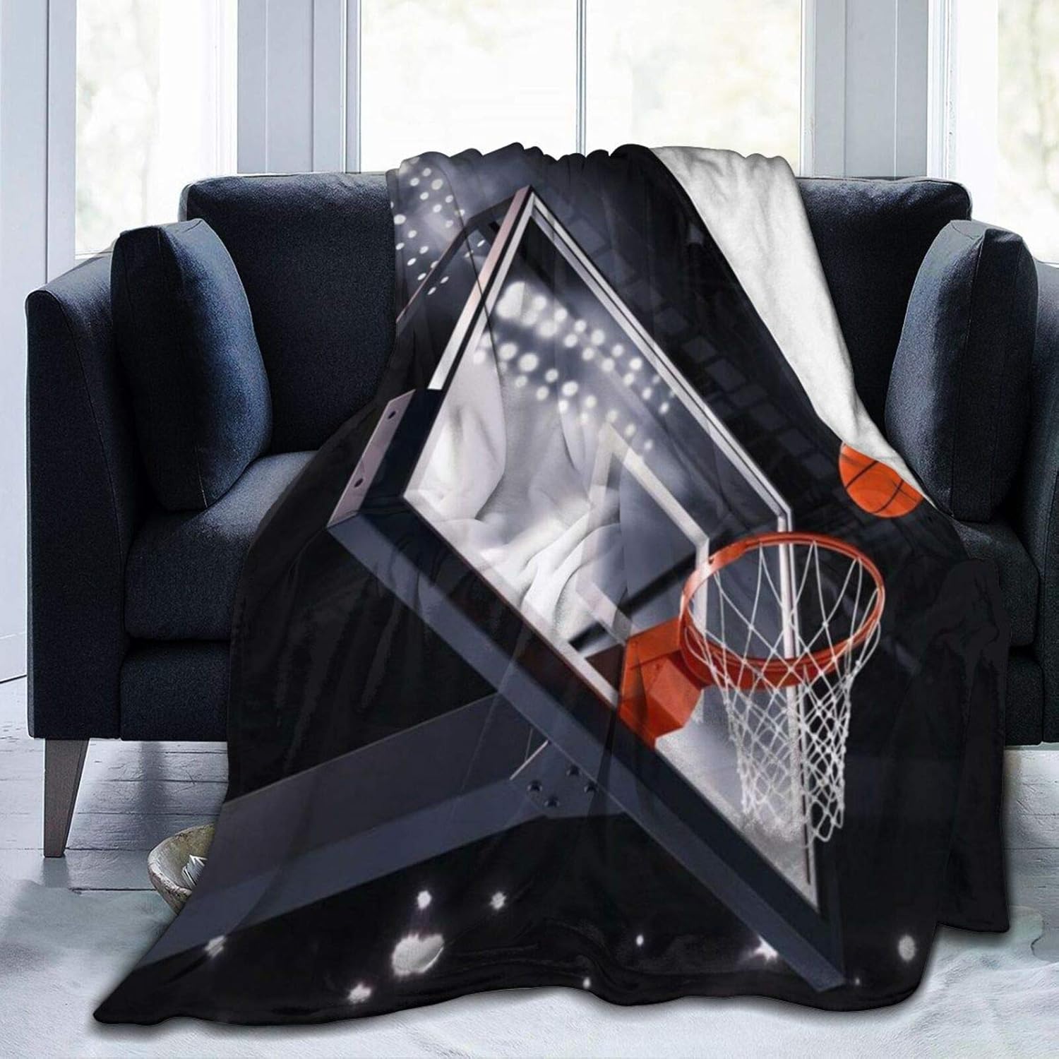 YOUMEISU Luxury Throw Blanket,Sport Basketball Match Player Hand Layup