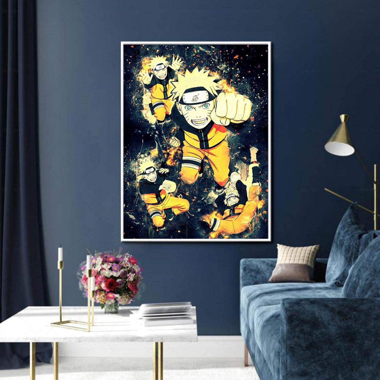 Amazon Co Jp Naruto ナルト アニメうちはサスケうずまきナルトキャンバス絵画アートポスターホームベッドルームリビングルームスタジオ壁装飾絵画店装飾ポスター40x60cm 16x24inch フレームなしポスターe ホーム キッチン
