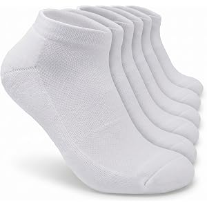 Glory Max 6 Pairs Men Cotton Ankle Athletic Running Socks Low Cut Breathable Cushioned