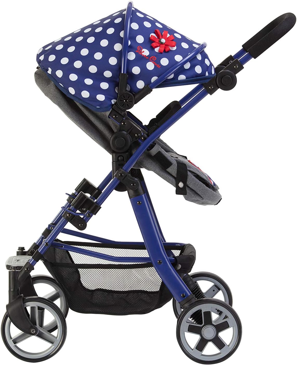 silver cross dolls pram red polka dot