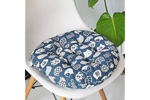vctops Bohemian Soft Round Chair Pad Garden Patio Home Kitchen Office Seat Cushion BlueCat Diameter 16"