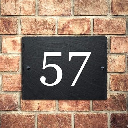 Personalised Natural Slate House Gate Sign Plaque Door Number Personalised  Name UV Printed Hand Finished in UK(20x15cm Rectangle Number):  Amazon.co.uk: DIY & Tools