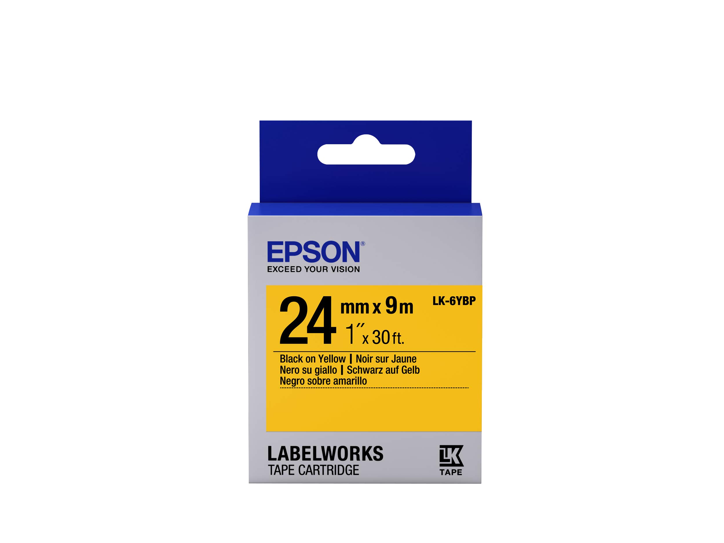 Epson LK-6YBP Yellow Background Black Text Tape 24 mm x 9 m