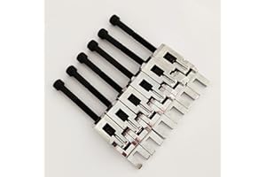 SDWU&TONG sdwutong Set of 6 Double Locking Systyem Locked Saddles with Wrench for Floyd Rose Guitar Tremolo Bridge with Saddle Blocks Chrome