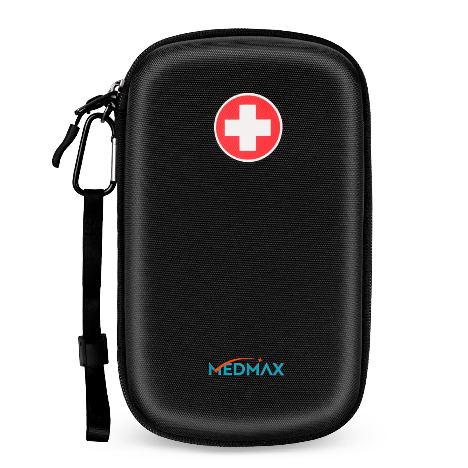 MEDMAX Epipen Medical Carrying Case, Hard Shell EVA Shock Absorption Travel Medication Organizer Bag Emergency Medical Pouch Holds 3 EpiPens, Asthma Inhaler, Auvi-Q, Allergy Essentials, (Black)