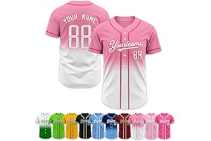 Custom Baseball Jersey Personalized Stitched or Printed Team Name Number Logo Uniform Button Down Shirts for Men Women Boys