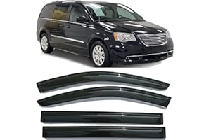 DARODCAR Side Car Window Visor Rain Guards Vent Deflector for 2008-2018 Chrysler Town and Country & Dodge Grand Caravan, Sun Shade Wind Deflectors 4pcs 94251